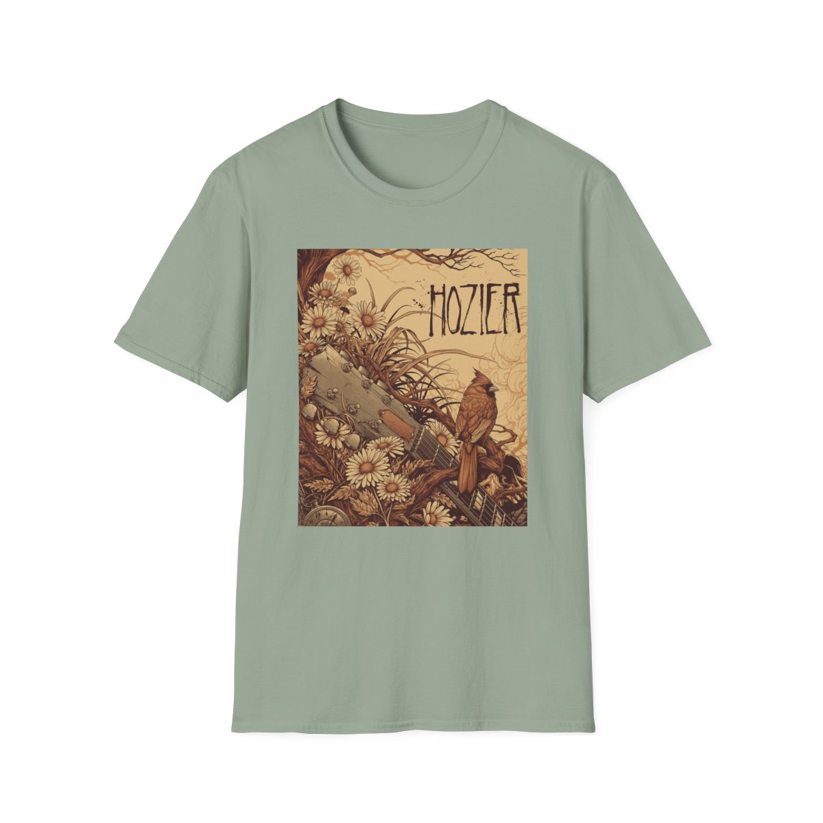 Hozier Floral Bird Illustration T-Shirt | Vintage Botanical Concert Tee | Hozier Merch - alternate angle 3, merchandise