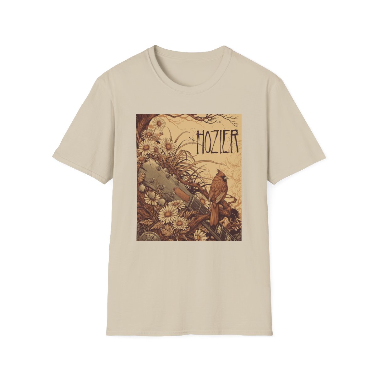 Hozier Floral Bird Illustration T-Shirt | Vintage Botanical Concert Tee | Hozier Merch - Hozier official T-Shirts merch