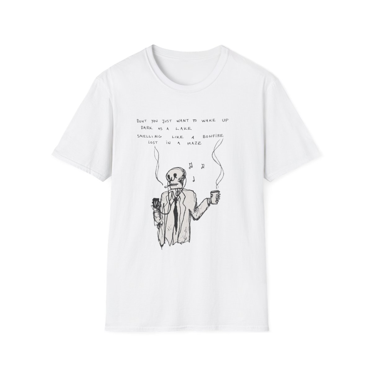 Skull Sketch with Lyrics T-Shirt | Hand-Drawn Skeleton Illustration | Hozier Merch - Hozier official T-Shirts merch