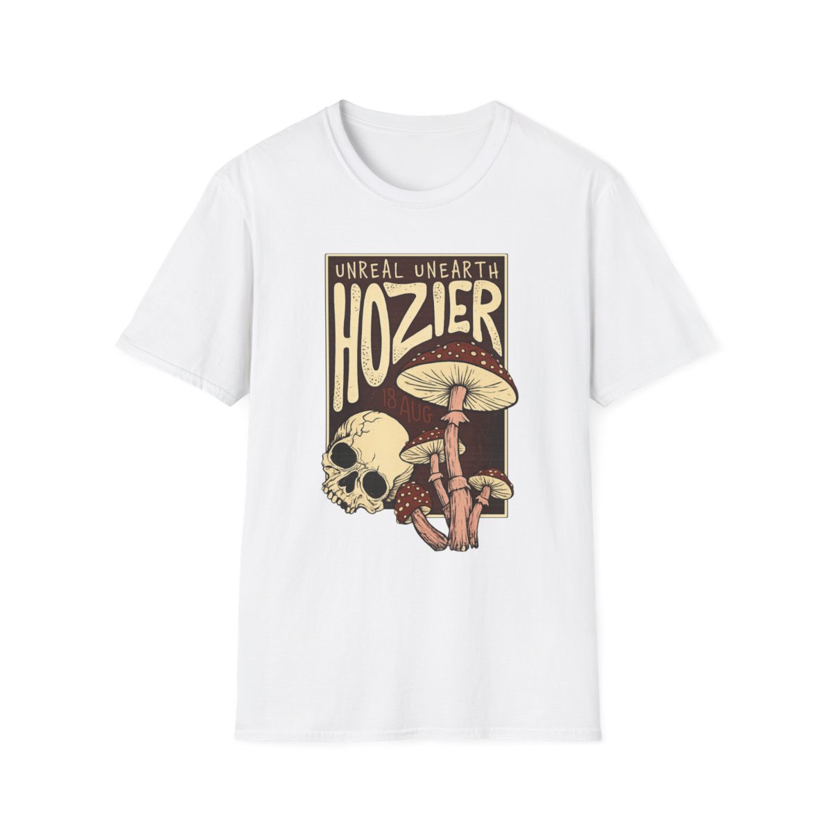 Hozier Mushroom Skull T-Shirt | Indie Band Art, Psychedelic Poster Style | Hozier Merch