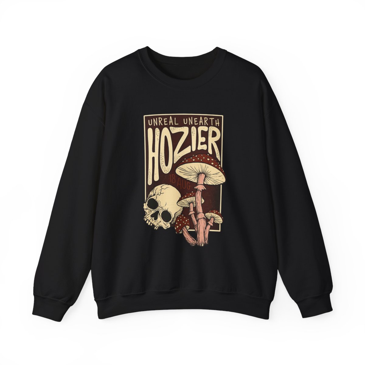 Hozier Mushroom Skull Crewneck Sweatshirt | Unreal Unearth Artwork | Hozier Merch