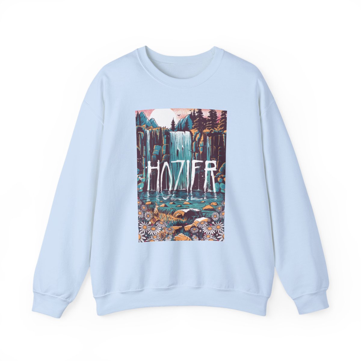Hozier Waterfall Illustration Sweatshirt | Nature Scene, Retro Tour Art | Hozier Merch - alternate angle 4, merchandise