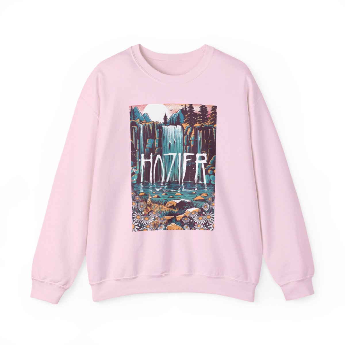 Hozier Waterfall Illustration Sweatshirt | Nature Scene, Retro Tour Art | Hozier Merch - alternate angle 5, merchandise