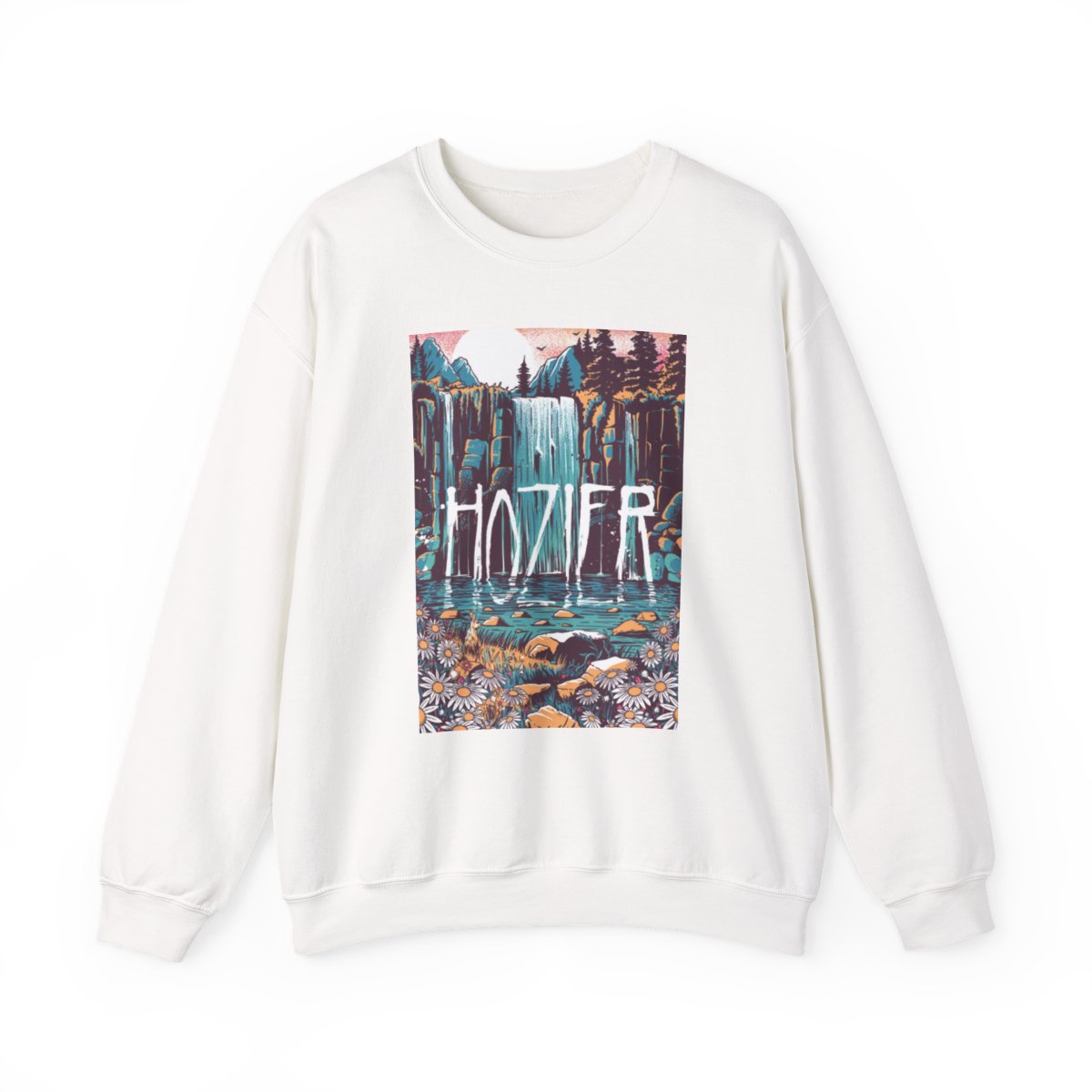 Hozier Waterfall Illustration Sweatshirt | Nature Scene, Retro Tour Art | Hozier Merch — official Hozier Sweatshirts