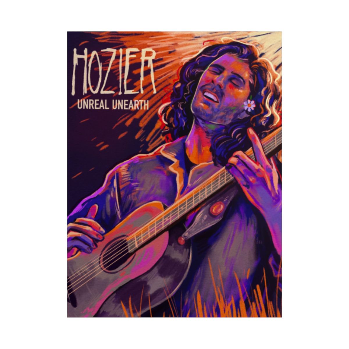 Hozier portrait Rolled Poster | Musician illustration, Unreal Unearth art | Hozier Merch